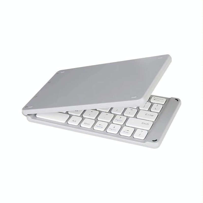 K018 USB Charging Foldable 67 Keys Bluetooth Wireless Keyboard (Silver)