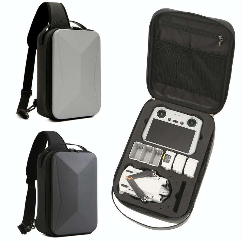 For DJI Mini 3 / Mini 3 Pro Hard Shell Storage Bag Box Chest Bag Shoulder Bag Messenger Bag(Dark ...