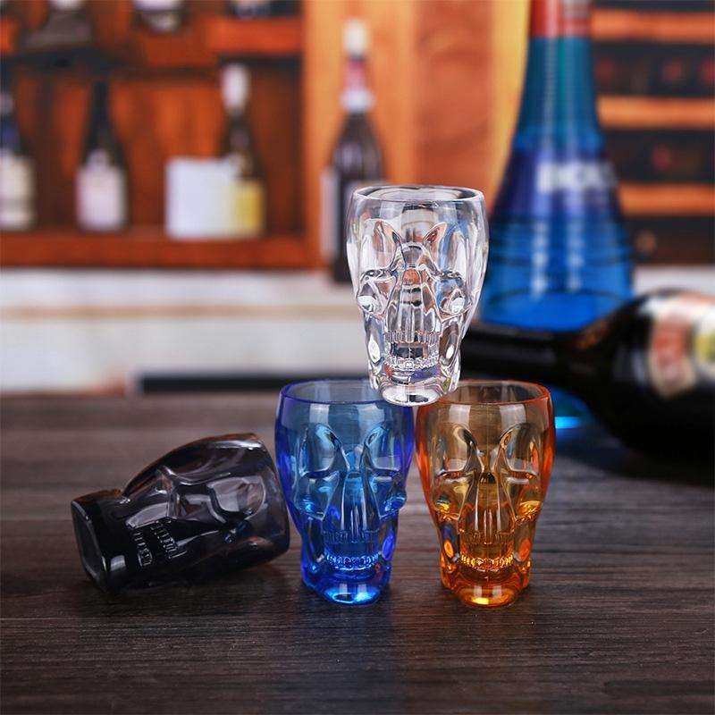 Skull Shape Transparent Acrylic Beer Cups(Amber)