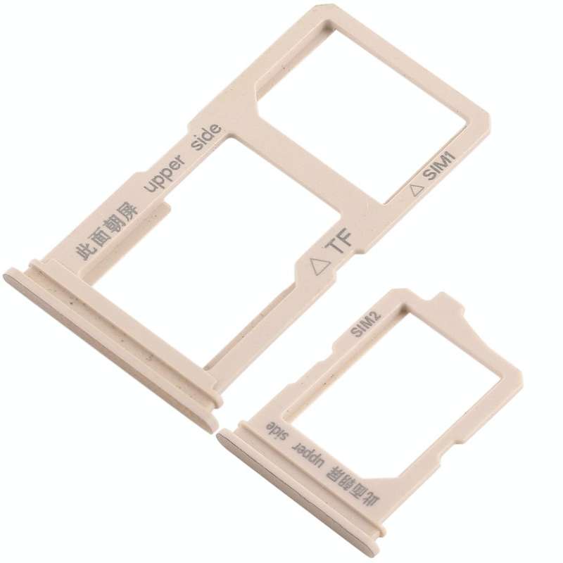 For Vivo Y66 2 x SIM Card Tray + Micro SD Card Tray (Gold)