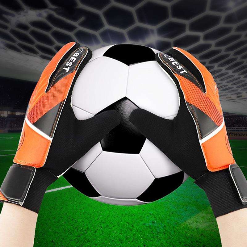 Children Football Goalkeeper Glove Latex Anti-Collision Goalkeeper Gloves, Size: 6(Blue)