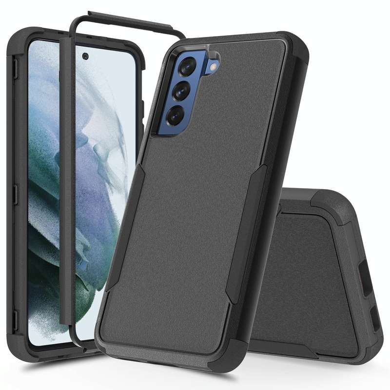 For Samsung Galaxy S21 FE TPU + PC Shockproof Protective Case(Black)