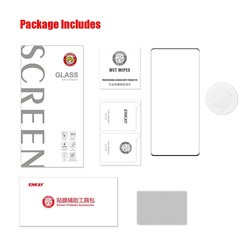 For Honor X9A / Magic5 Lite ENKAY 3D Hot Bending Edge Glue Tempered Glass Full Film with Lens Film