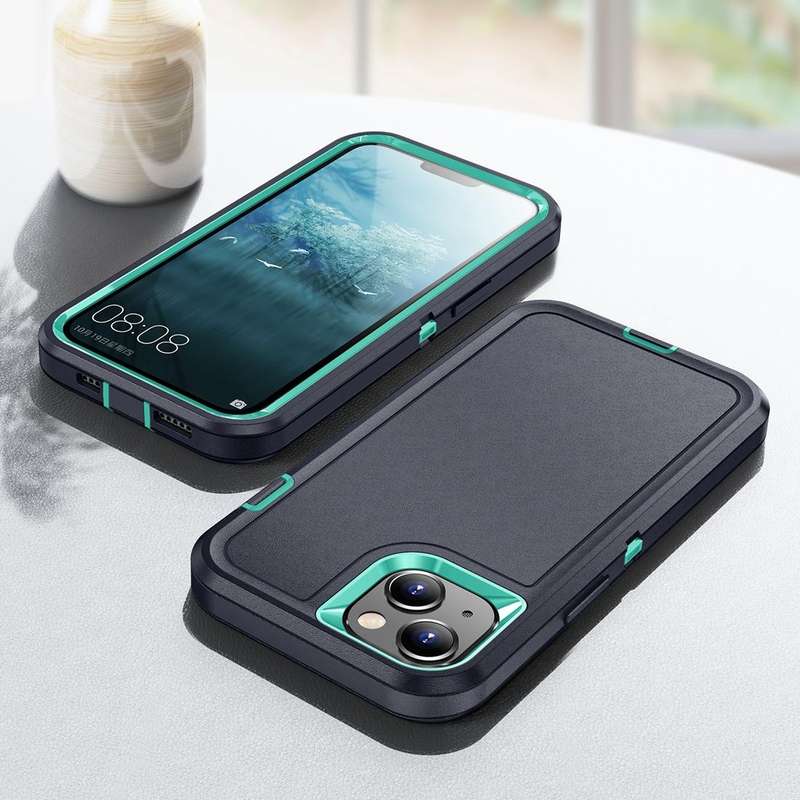For iPhone 15 Life Waterproof Rugged Phone Case(Dark Blue + Light Blue)
