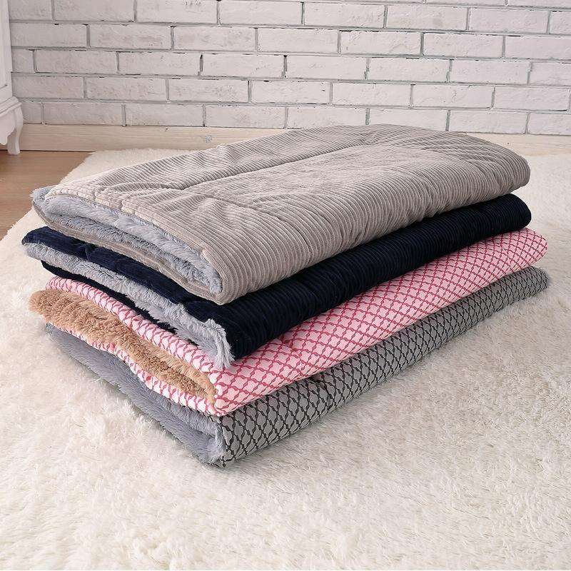 Double Sided Pet Mat Four Seasons Warm Dog Blanket,Size: S(Short Plush Pink)