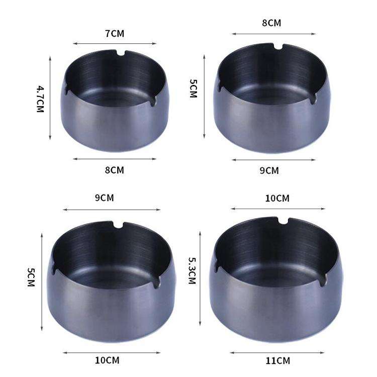 Thickened Stainless Steel Ashtray Windproof And Drop-Proof Ashtray, Specification: Extra Large(Co...