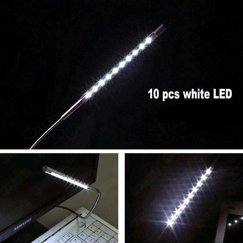10-LED Portable Ultra Bright USB LED Light(Blue)