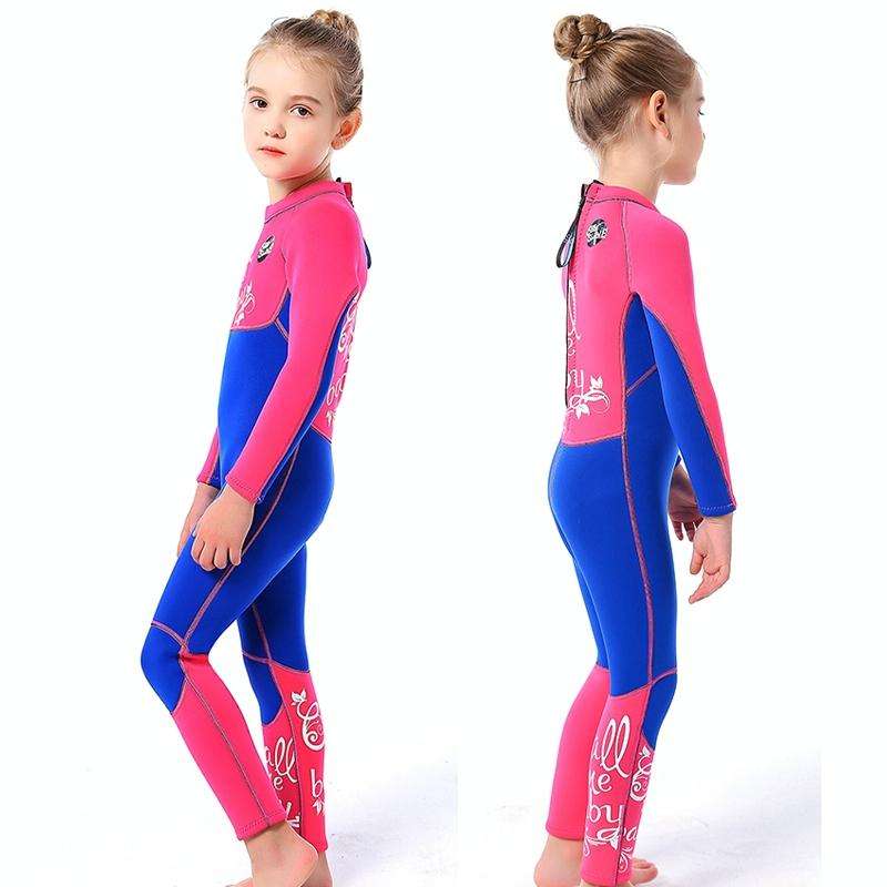 SLINX 1903 Kids Full Body Long Sleeve Thermal Wetsuit, Size: L(Sapphire)