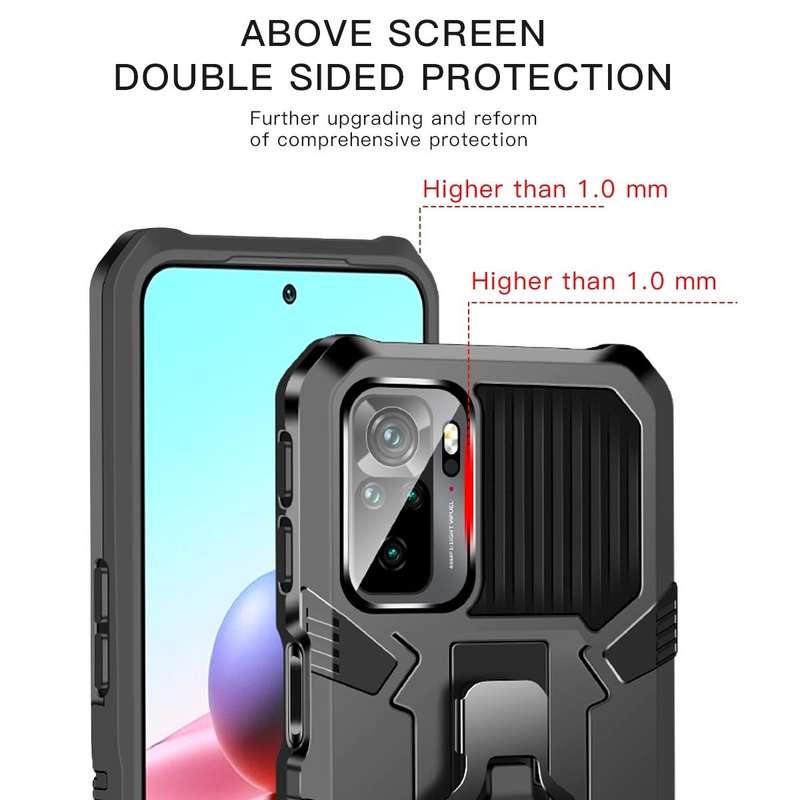 For OPPO A74 4G Armor Warrior Shockproof PC + TPU Protective Case(Black)