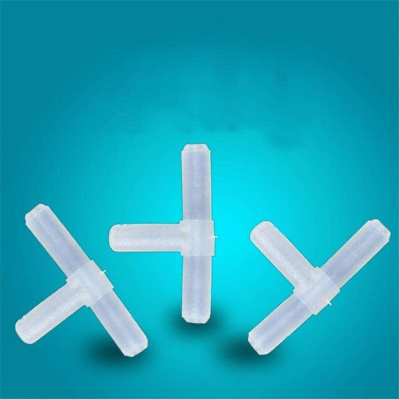 10 PCS 4mm T Shape 3-Way Plastic Fish Tank Acuarios Aquarium Air Pump Line Tubing Joints Connecto...