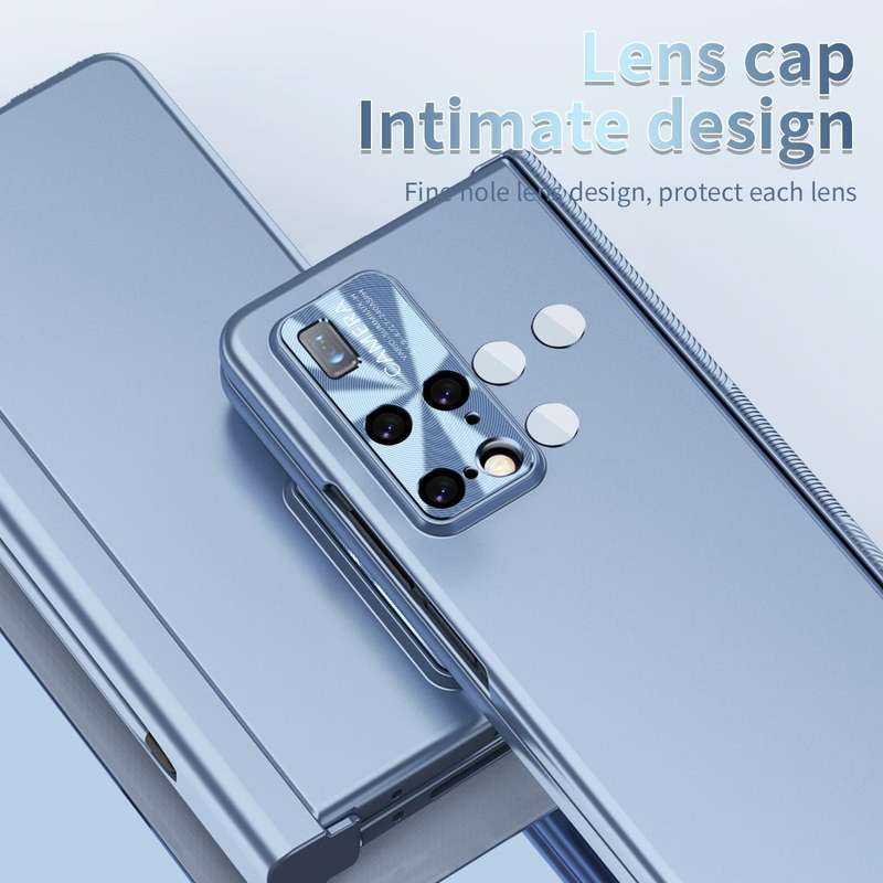 For Huawei Mate X2 Electroplating Hinged Folding Phone Case with S Pen Fold Edtion(Blue)