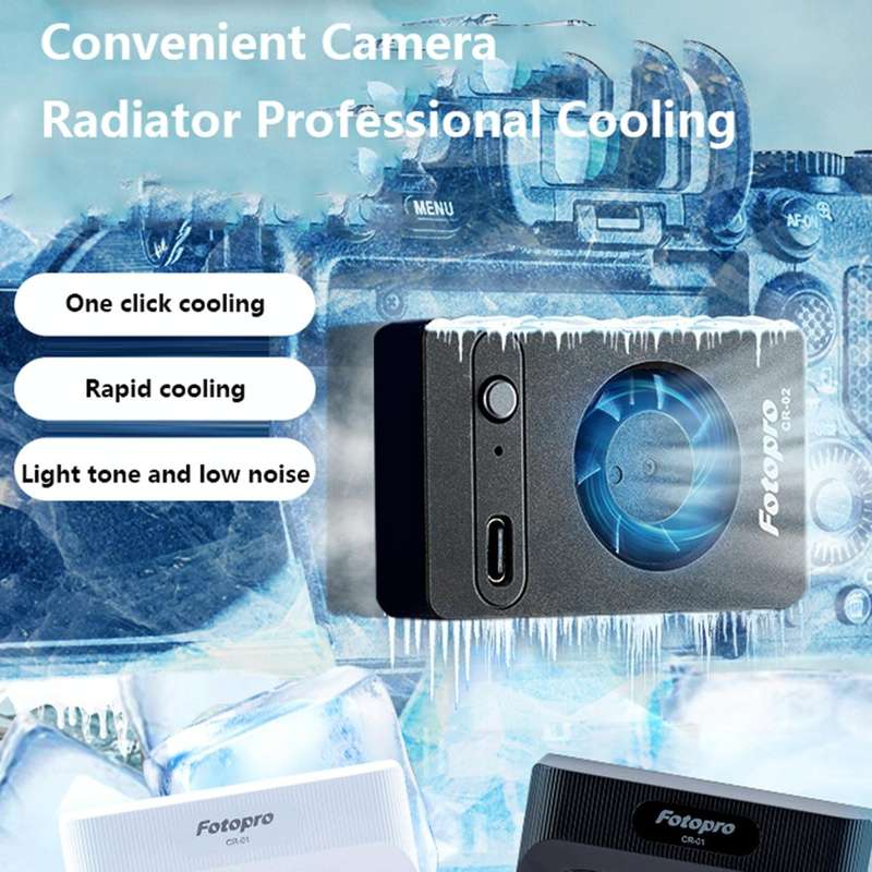 Fotopro CR-02 Camera Cooling Fan Cooler Heat Sink (Black)