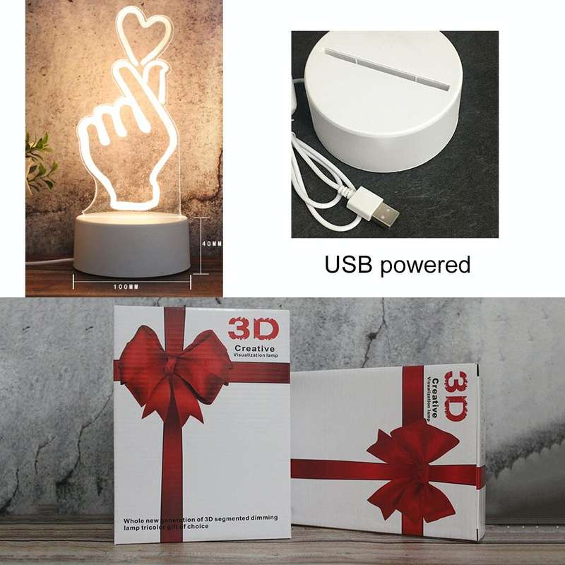 White Base Creative 3D Tricolor LED Decorative Night Light, Plug Version, Shape:Castle in the Sky...