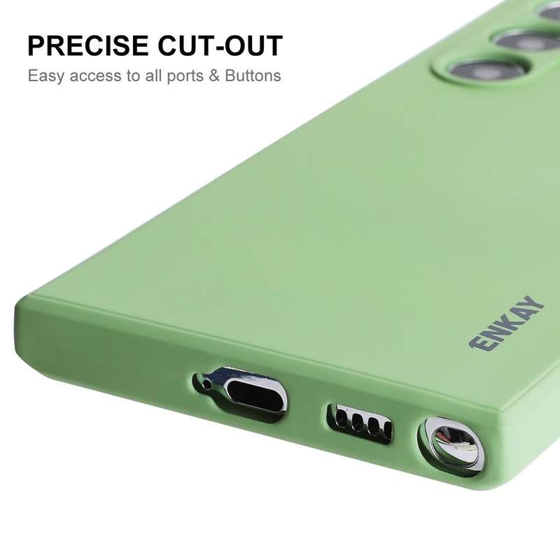 For Samsung Galaxy S22 Ultra 5G ENKAY Liquid Silicone Soft Shockproof Phone Case(Beige)
