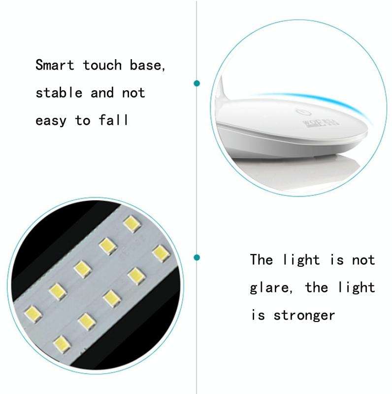 WS-601 USB Charging LED Reading Lamp Touch Dimming Bedroom Bedside Lamp, Size: 43x13.5cm(White)