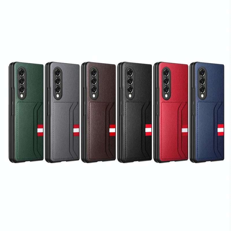 For Samsung Galaxy Z Fold4 Litchi Texture Soft Micorofiber Folding Phone Case(Brown)