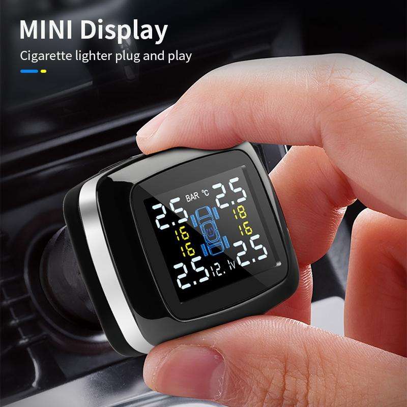 Q3 Mini Cigarette Lighter Car Wireless Tire Pressure Monitoring System TPMS Car Temperature Volta...