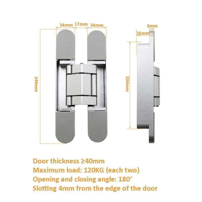 Three-Dimensional Adjustable Cross Hinge Folding Door Concealed Hinge, Specification: No. 5 Sand ...