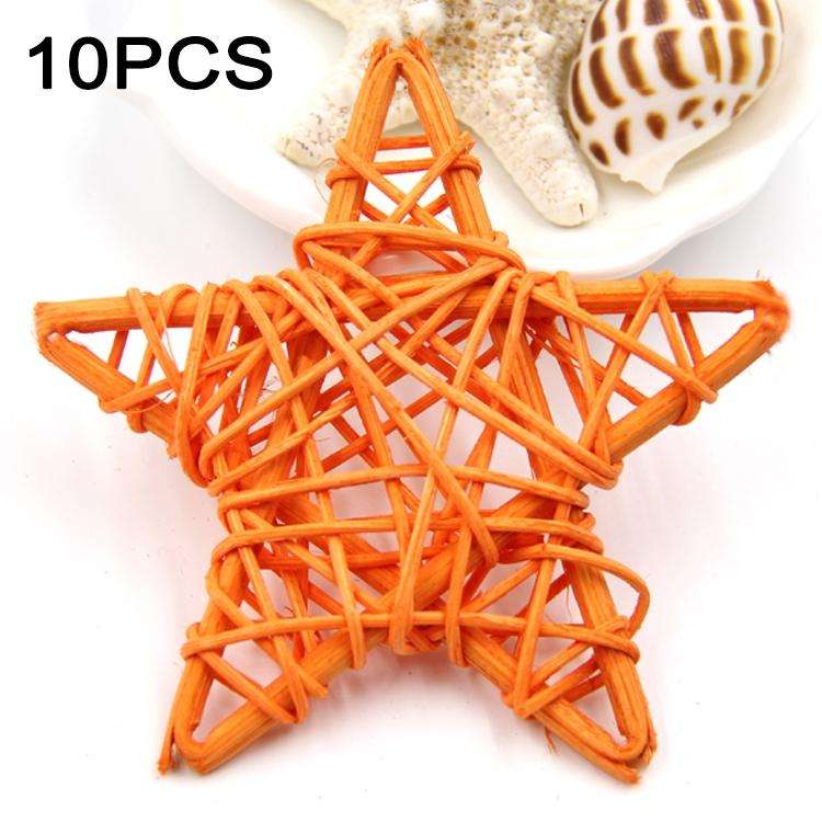 10 PCS 6cm Artificial Straw Ball DIY Decoration Rattan Stars Christmas Decor Home Ornament Suppli...