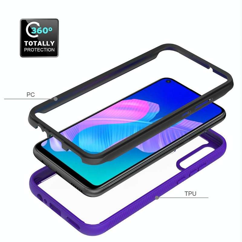 For Huawei Y7p Starry Sky Solid Color Series Shockproof PC + TPU Protective Case(Purple)