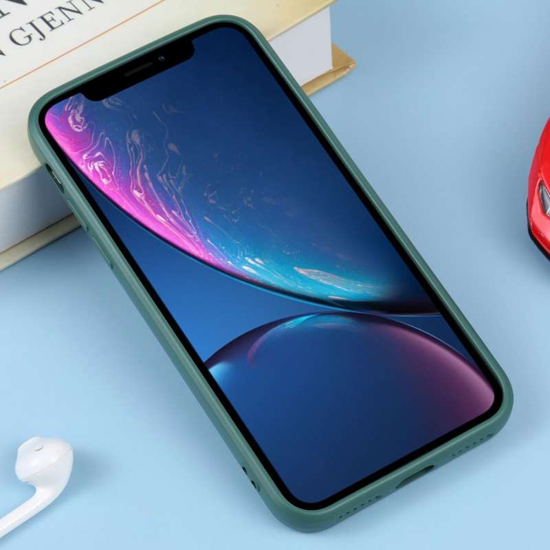 For iPhone XR Liquid Silicone Full Coverage Shockproof Magsafe Phone Case(Deep Green)