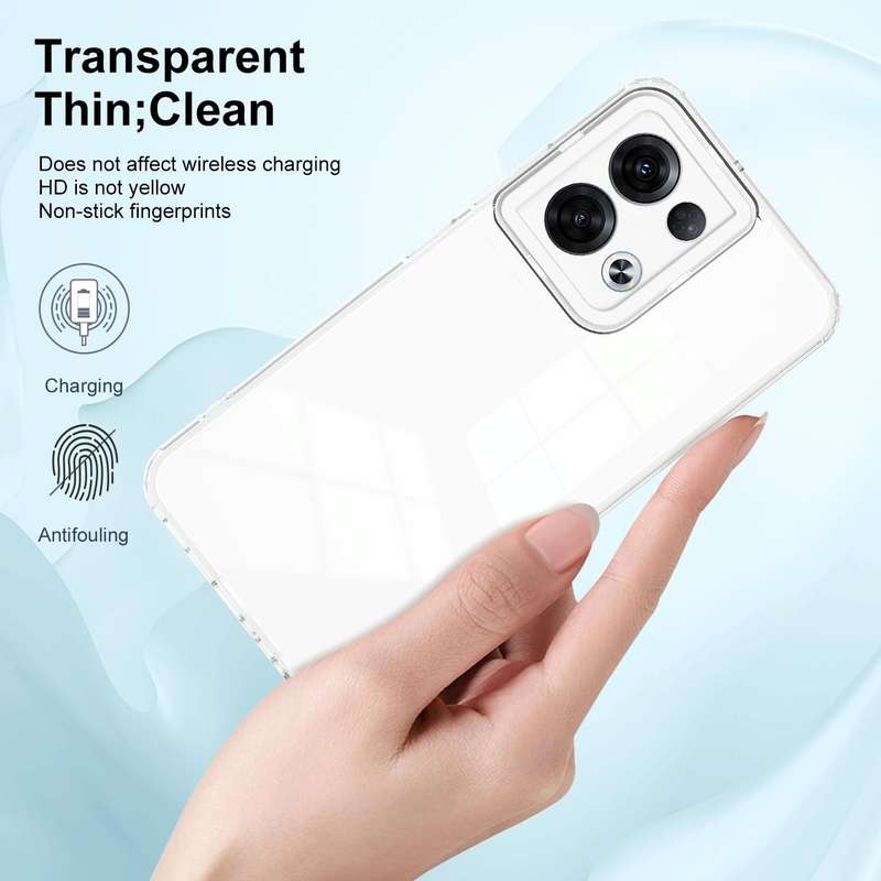 For OPPO Reno8 5G 3 in 1 Clear TPU Color PC Frame Phone Case(White)