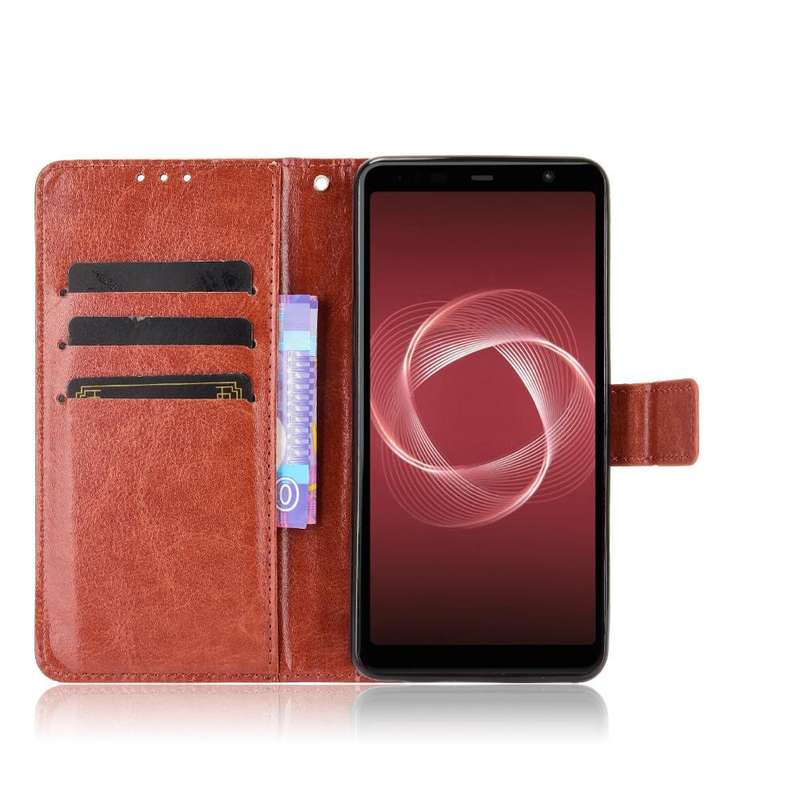 For Fujitsu Arrows Be4 Plus / F-41B Crazy Horse Texture Horizontal Flip Leather Case with Holder ...