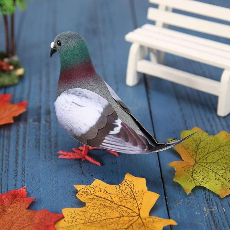 2 PCS Simulation Foam Pigeon Model Home Garden Ornament Miniature Decor