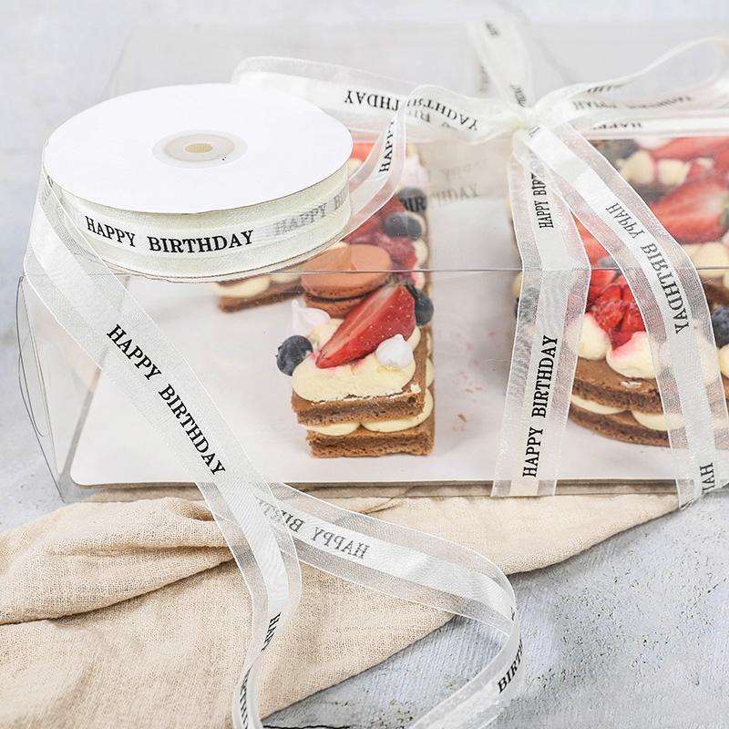 English Letter Colored Printed Ribbons Gift Bouquet Ribbons Bowknot Flowers Packaging Ribands , S...