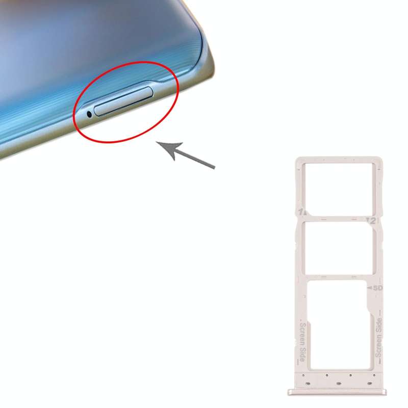 For Tecno Pouvoir 3 Plus LB8 LB8a SIM Card Tray + SIM Card Tray + Micro SD Card Tray (Gold)