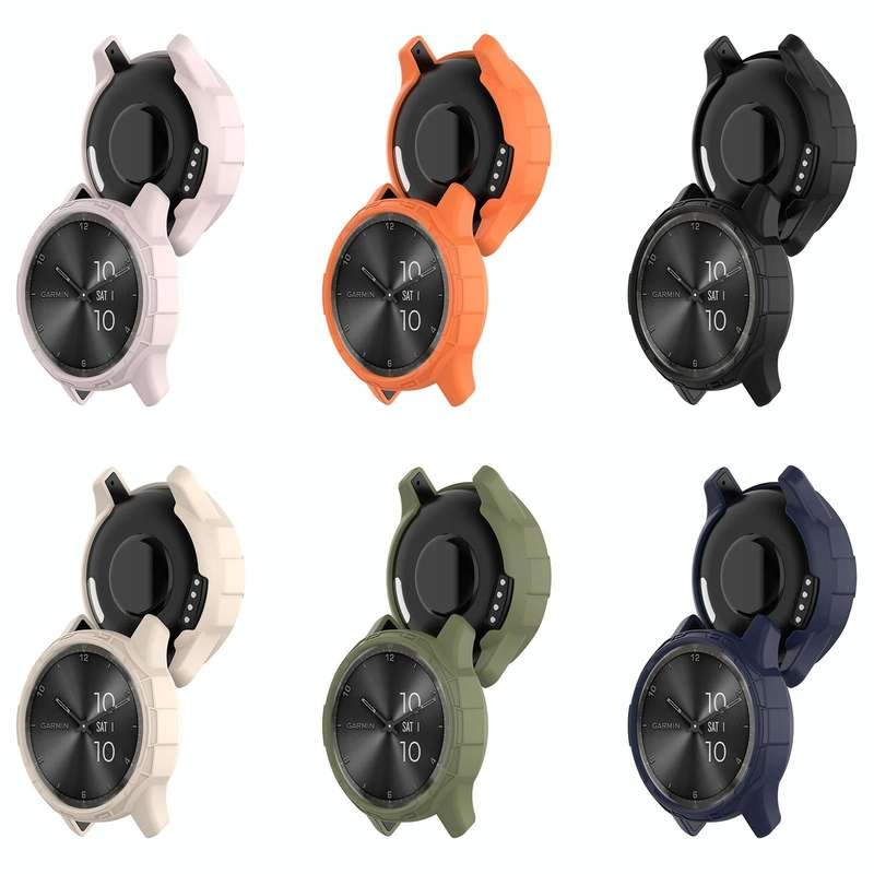 For Garmin Vivomove Trend Armor Hollow Watch Protective Case(Jungle Green)