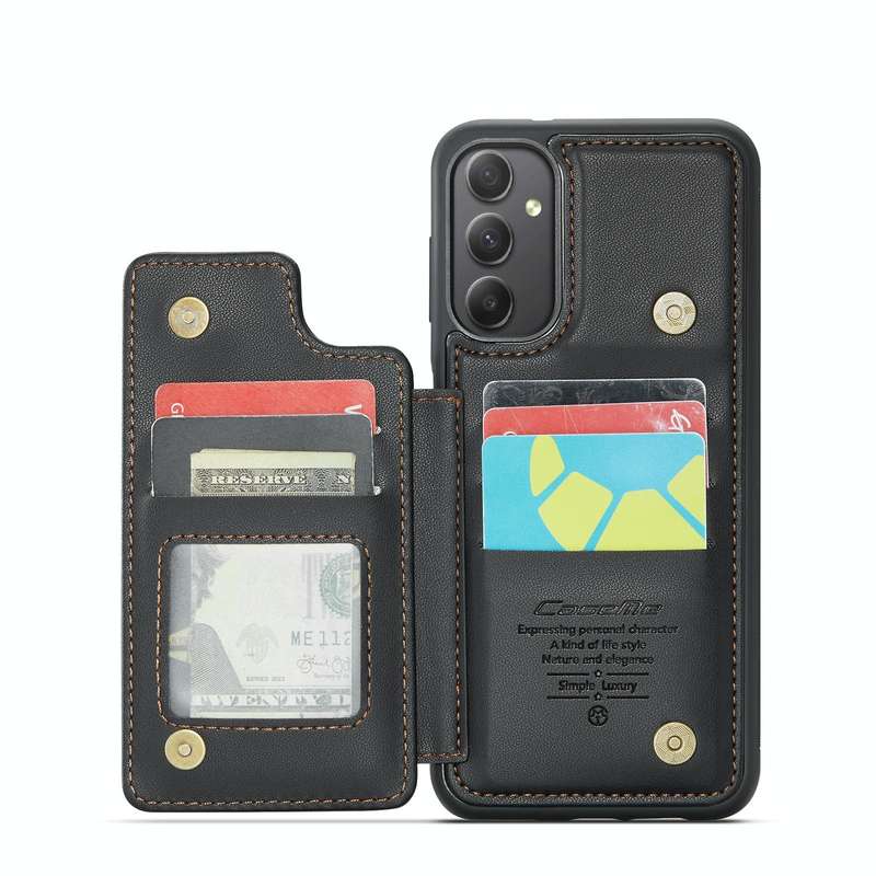 For Samsung Galaxy A34 5G CaseMe C22 Card Slots Holder RFID Anti-theft Phone Case(Black)