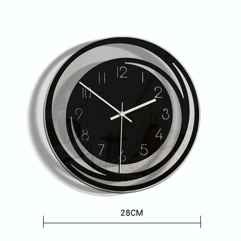 TM009 Home Living Room Decoration Acrylic Wall Clock Transparent Silent Clock(Black)
