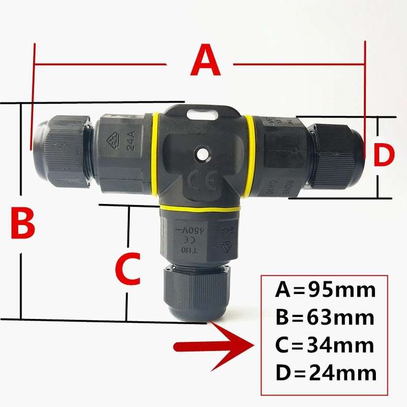 XYT21 IP68 Waterproof 3 Pin T-type Cable Connector