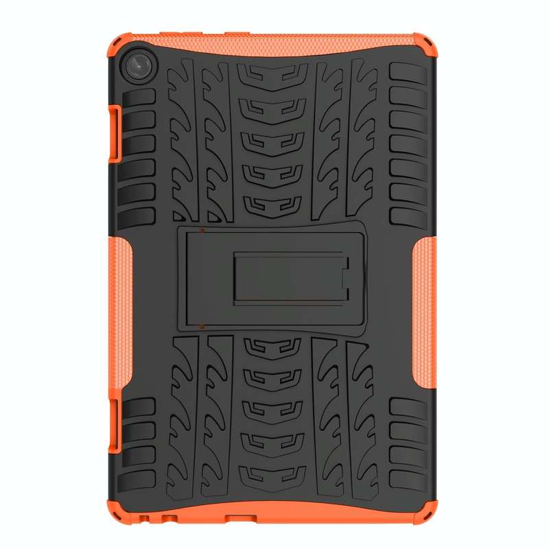 For Lenovo Tab M10 3rd Gen Tire Texture TPU + PC Tablet Case with Holder(Orange)