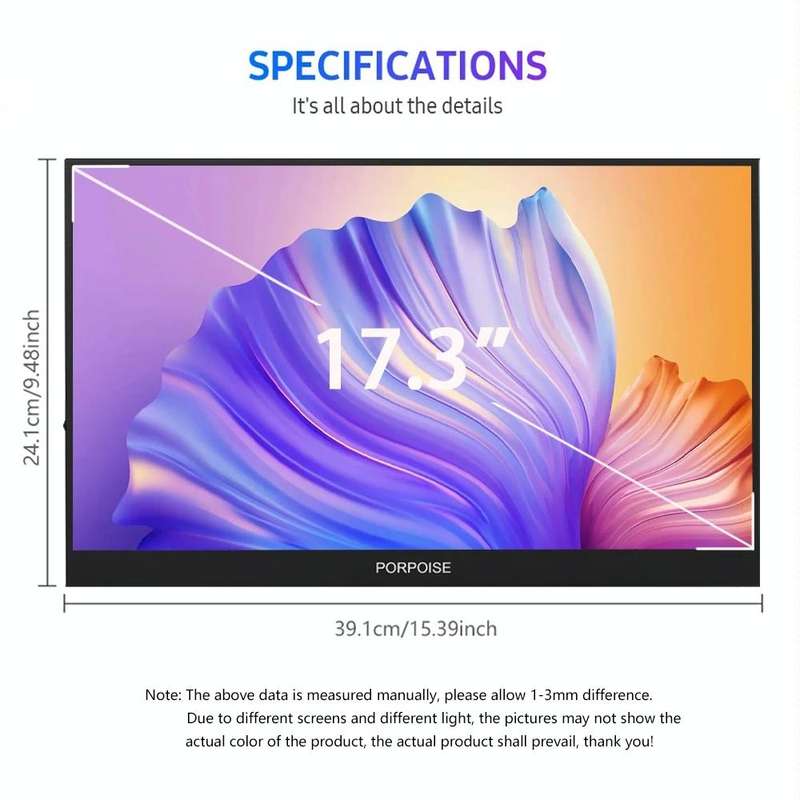 17.3 inch UHD 2560x1440P IPS Screen Portable Monitor(No Charger)