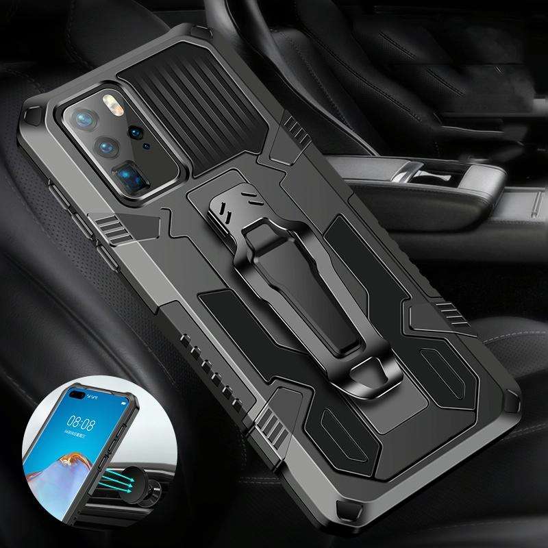 For Huawei Nova 5T Machine Armor Warrior Shockproof PC + TPU Protective Case(Black)