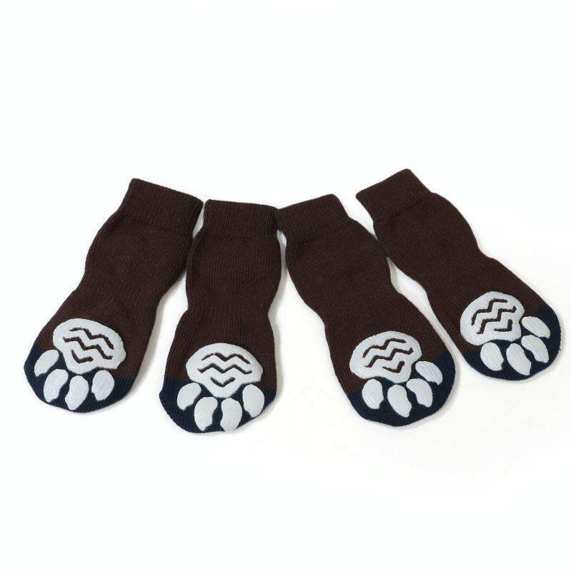 Pet Socks Cotton Anti-Scratch Breathable Foot Cover, Size: 3XL(Brown)