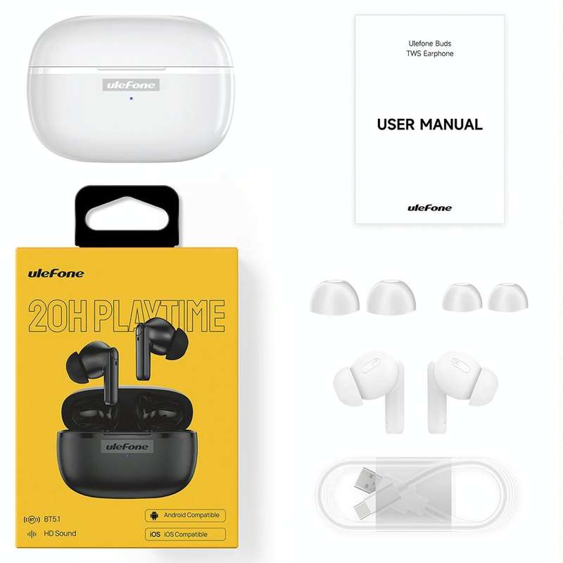 Original Ulefone Buds TWS True Wireless Bluetooth Earphone(White)
