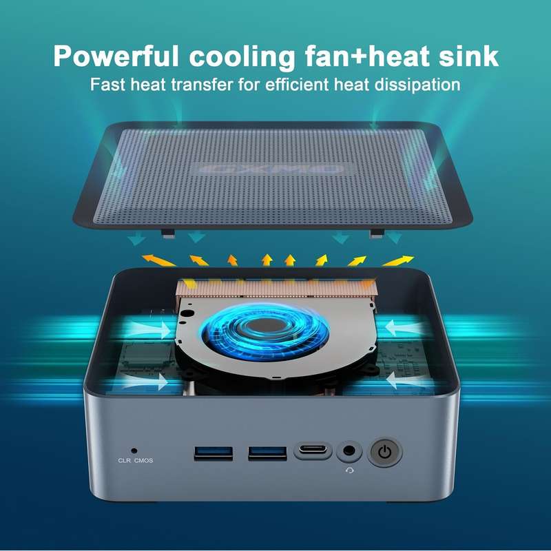 GXMO H56 Windows 11 AMD R5-5600H Mini PC NVME SSD WiFi6 Mini Desktop Computer, Specification:16GB...