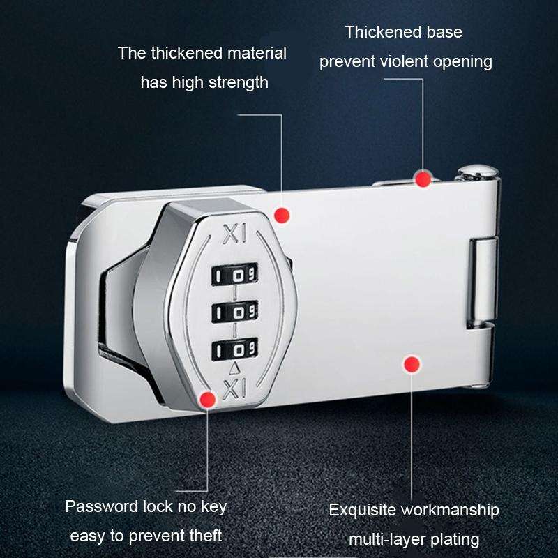 Screw Installation Cabinet Door Combination Lock Anti-Theft Drawer Lock, Style: Two Hole 3 inch S...