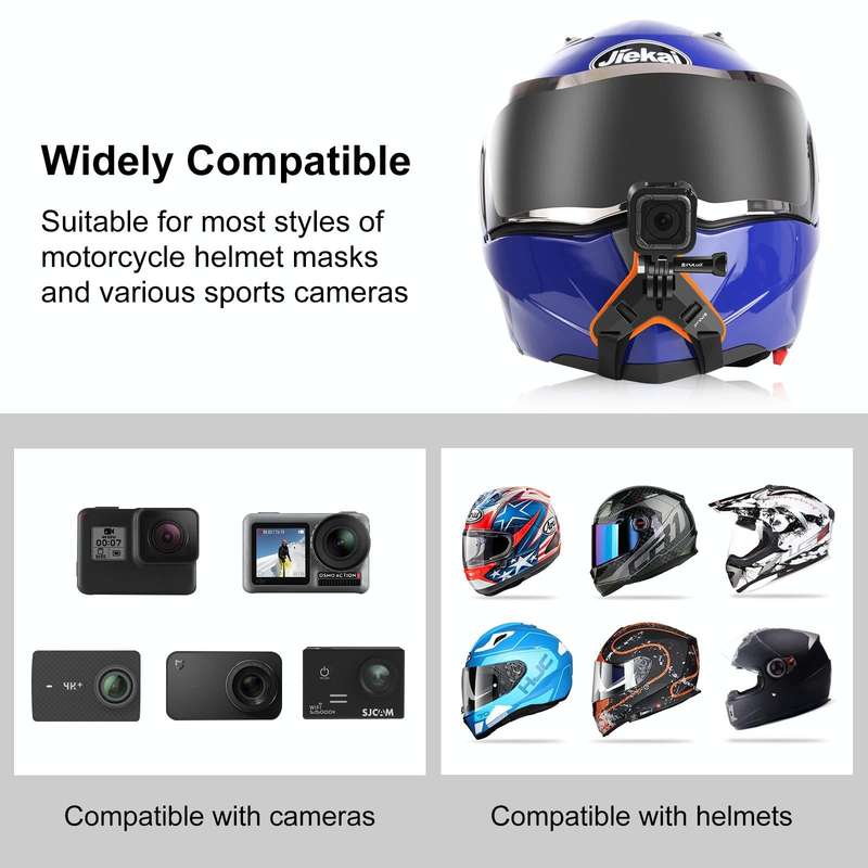 PULUZ Motorcycle Helmet Chin Strap Mount for GoPro, DJI Osmo Action and Other Action Cameras(Orange)