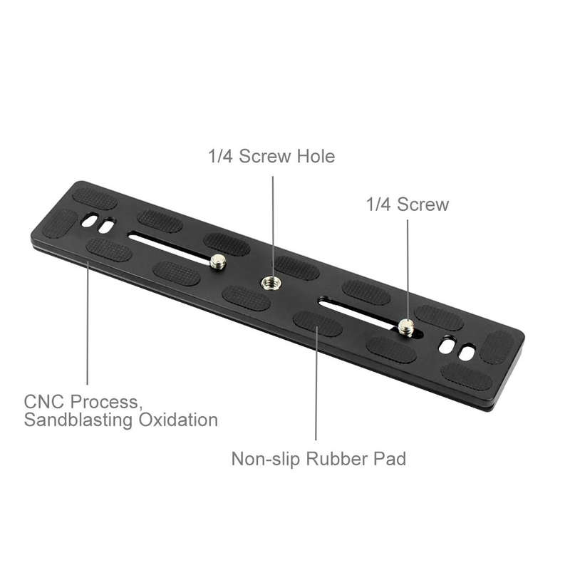 PULUZ 200mm Length PU-200 Aluminum-magnesium Alloy Quick Release Plate QR Clamp for Benro B3 / J2...