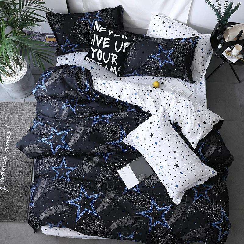 Bedding Set Luxury Family Set Sheet Duvet Cover Pillowcase, Size:1.8m Four-piece bedsheet(Star)
