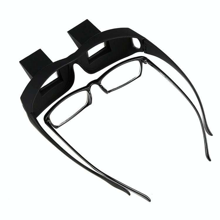Creative High Definition Horizontal Crystal + Plastic Lie Down Glasses(Black)