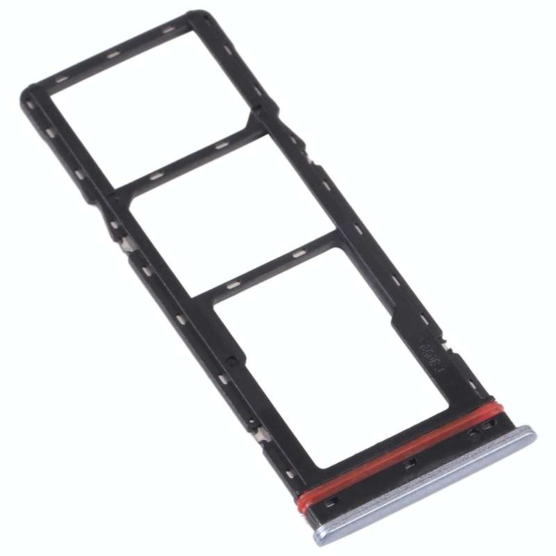For Tecno Camon 16 CE7 CE7J CE9H SIM Card Tray + SIM Card Tray + Micro SD Card Tray (Silver)