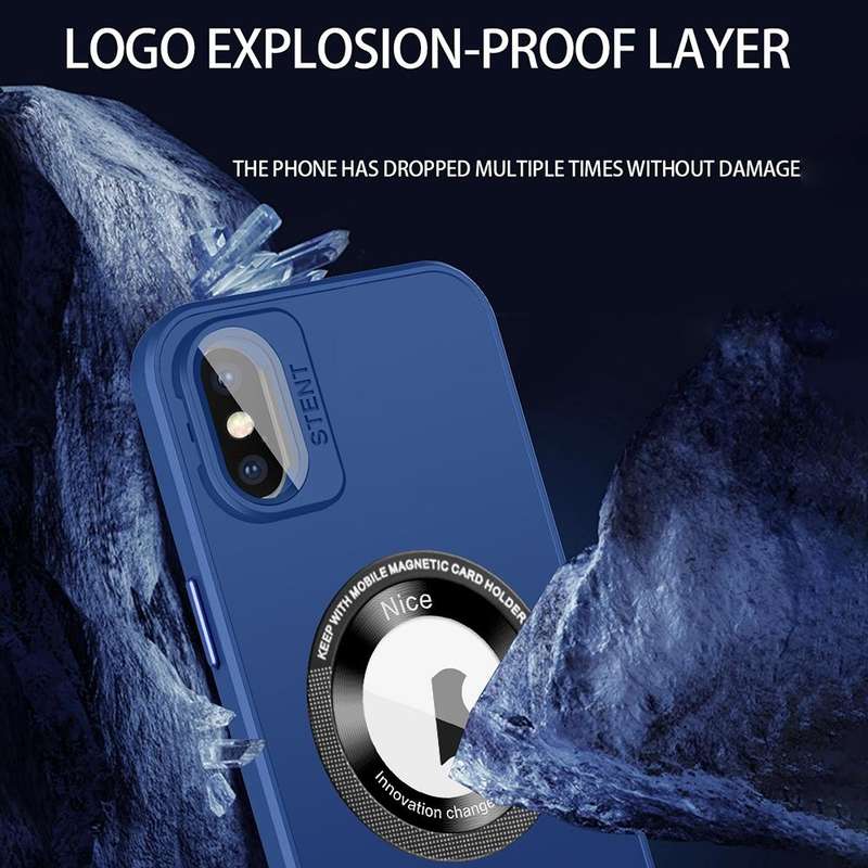 For iPhone X / XS Skin Feel Magnifier MagSafe Lens Holder Phone Case(Purple)