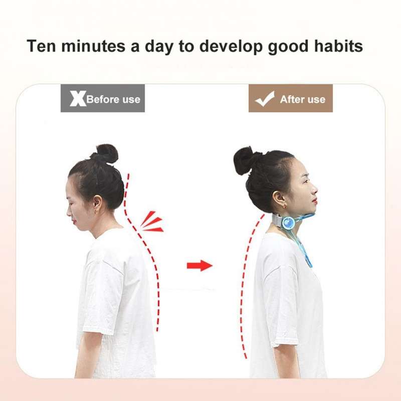 Adult Adjustable Neck Brace Household Cervical Spine Correction Protector(Blue)