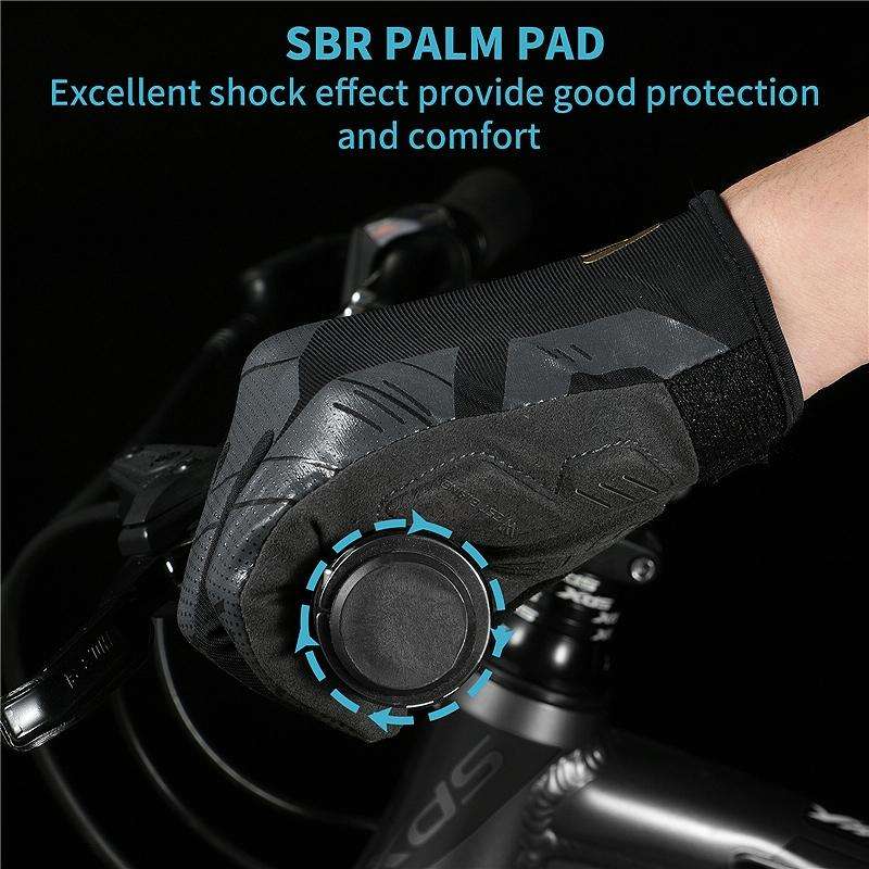 WEST BIKING YP0211207 Riding Full Finger Gloves Road Bike Mountain Bike Locomotive Shock Absorber...
