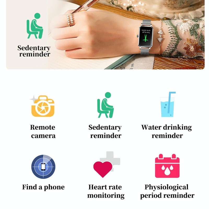 NX2 1.13 inch Color Screen Women Smart Watch, Support Physiological Reminder / Heart Rate Monitor...